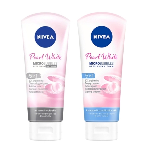 Sữa Rửa Mặt Dành Cho Nữ Nivea 5 in 1 Pearl White 100g