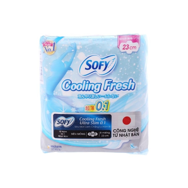 Băng Vệ Sinh Sofy Cooling Fresh Ultra Slim 0.1x23cm (Xanh)