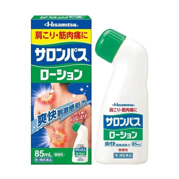 Dầu Nóng Salonpas Hisamitsu Dạng Lăn Giảm Đau Cổ Vai Gáy 85ml