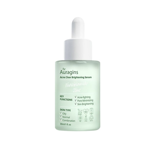 Tinh Chất Trị Mụn The Auragins Niacinamide Zinc Acne Clear Brightening 30ml
