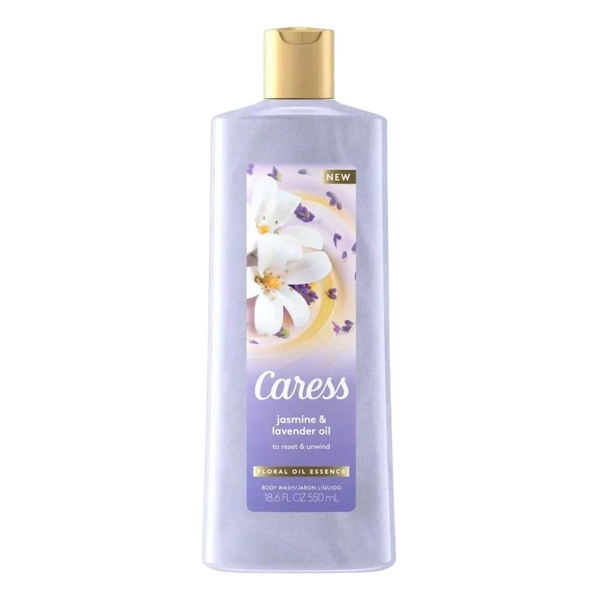 Sữa Tắm Dưỡng Trắng Da Hương Nước Hoa Caress 550ml - Jasmine & Lavender Oil