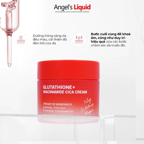 Kem Dưỡng Trắng, Thu Nhỏ Lỗ Chân Lông Angel's Liquid Glutathione Plus Niacinamide Cica 50ml