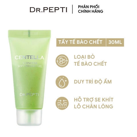 Tẩy Tế Bào Chết Mặt Chiết Xuất Rau Má Dr.Pepti Centella Turnover Soft Peeling Gel 30ml