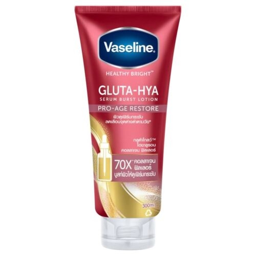 Dưỡng Thể Vaseline Trắng Da Chống Lão Hóa Healthy Bright Gluta-Hya Serum Burst Lotion Pro-Age Restore 70X 300ml