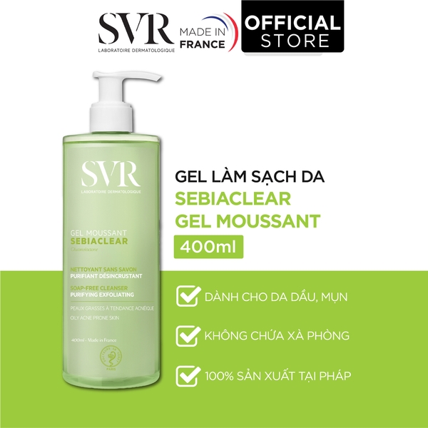 Gel Rửa Mặt SVR Cho Da Dầu Sebiaclear Gel Moussant (Nhập Khẩu)
