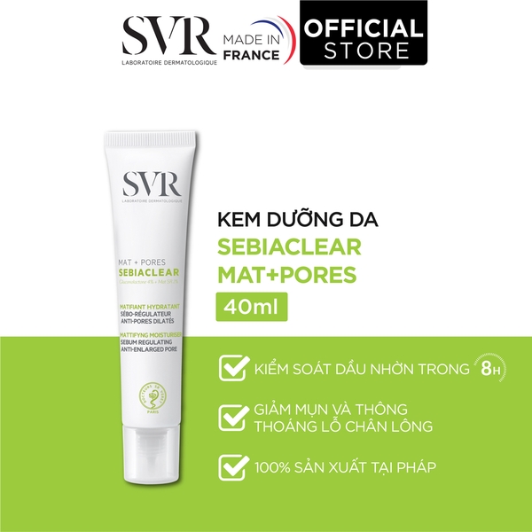 Kem Dưỡng Giảm Mụn, Bóng Nhờn & Se Lỗ Chân Lông SVR Sebiaclear Mat + Pores [Việt Nữ]