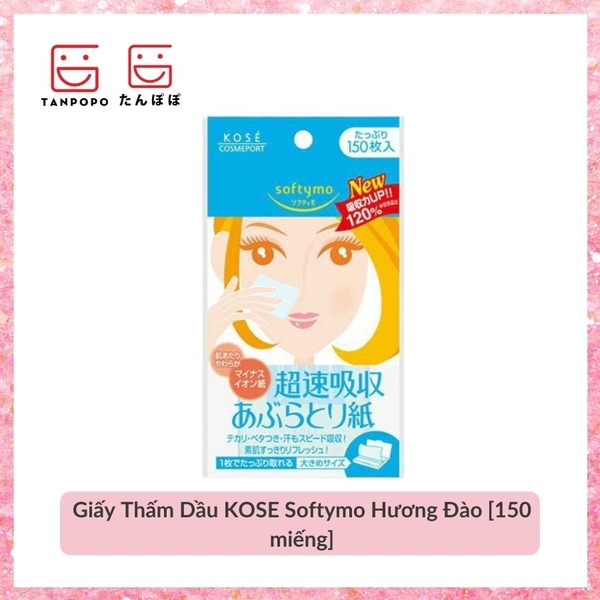 Giấy Thấm Dầu Kose Softymo Hương Đào [150 miếng]