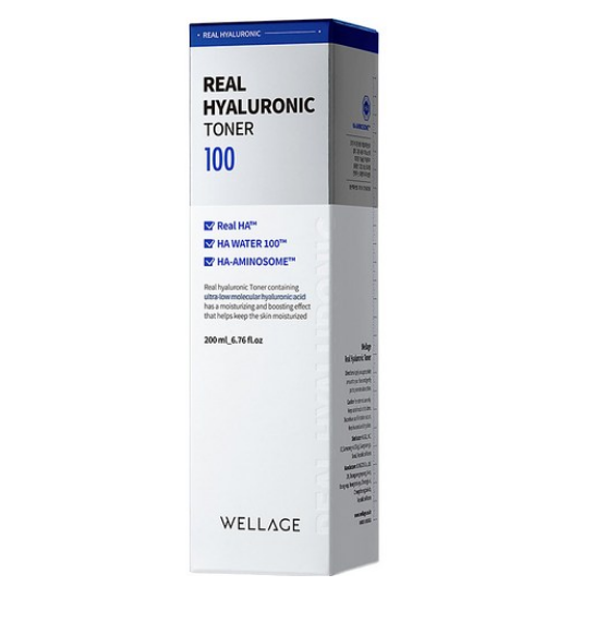 Nước Hoa Hồng Cấp Ẩm Chuyên Sâu Wellage Real Hyaluronic 100 Toner 200ml