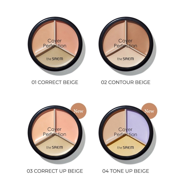 Che Khuyết Điểm The Saem Cover Perfection Triple Pot Concealer