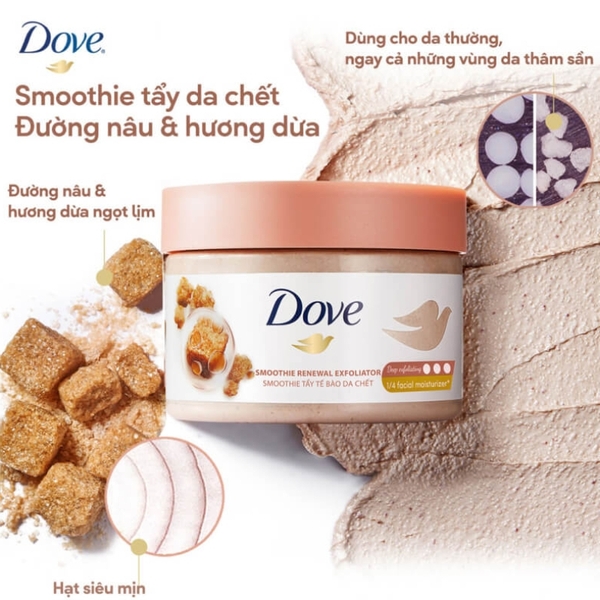 Tẩy Tế Bào Chết Dove Smoothie Renewal Exfoliator 298g (Nhập Khẩu)