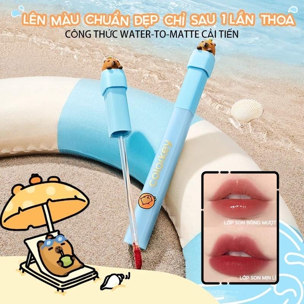 Son Kem Lì Siêu Mịn Môi Colorkey Soft Matte Water Tint 1.8g (Capypara Version)