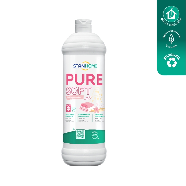 Nước xả vải hương dịu ngọt với nguyên liệu từ tự nhiên Stanhome Pure Soft White Comfort