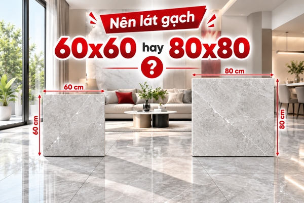 Nên lát gạch 60x60 hay 80x80 cho công trình nhà ở?