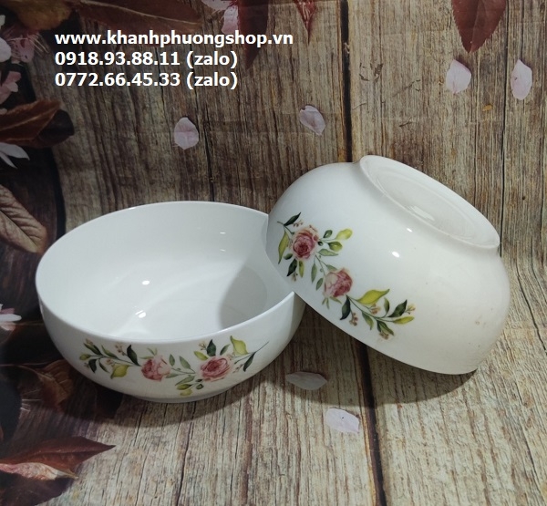 Tô sứ đẹp 19cm - tô sứ in hoa 19cm Khánh Phương Shop