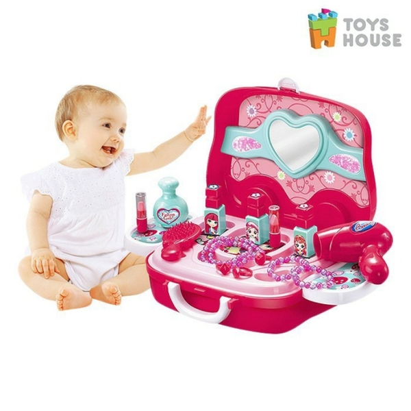 Va li đồ chơi trang điểm cho bé màu hồng Toys House 008-917