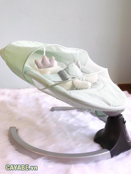 Nôi điện CẢM ỨNG tự động ru bé ngủ CAYABE Baby Swing màu xanh ngọc