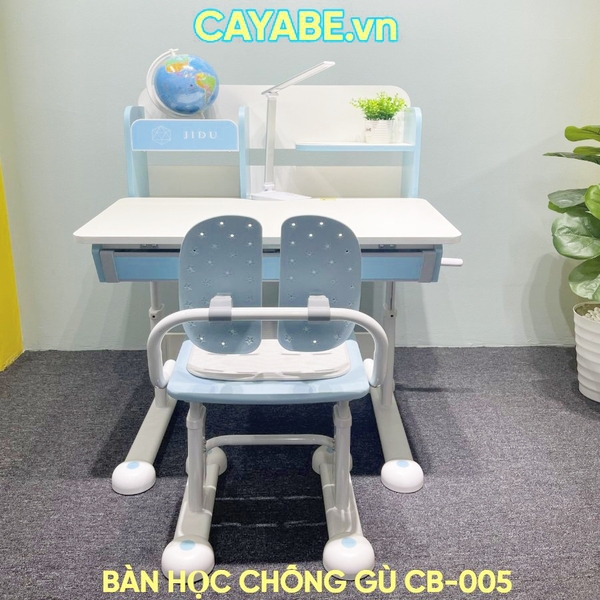 Bộ bàn ghế chống gù, chống cận học sinh CAYABE CB-005 dài 90cm màu xanh