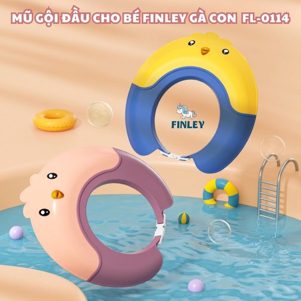 Mũ gội đầu, mũ tắm cho bé FINLEY GÀ CON điều chỉnh được vòng đầu, chống nước chảy làm cay mắt bé (FL-0114)