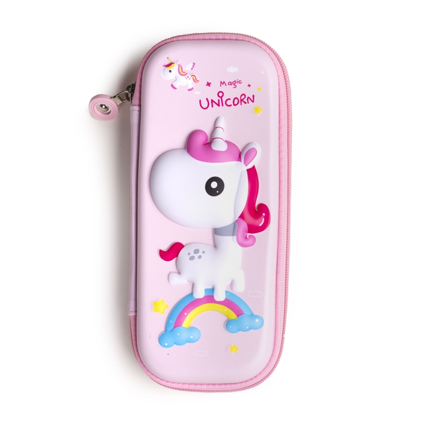 Hộp đựng bút EVA in hoạt hình 3D nổi ngựa Pony/ Unicorn màu hồng MV-02