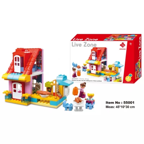 Đồ chơi Smoneo Duplo Lego 55001 - Bộ đồ chơi lắp ghép Cửa hàng vui nhộn 68 chi tiết Toyshouse