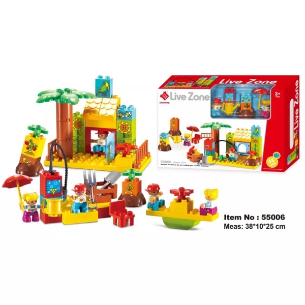 Đồ chơi xếp hình Lego Smoneo Duplo Nông trại hạnh phúc 48 chi tiết 0620-TH48-55006