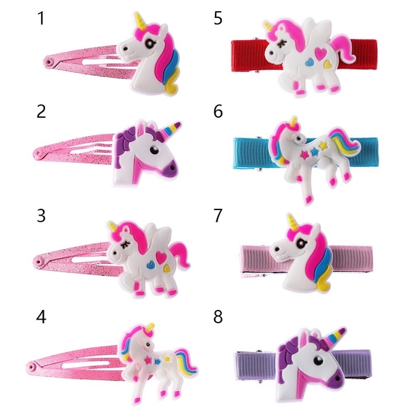 Set 5 cái kẹp tóc bé gái Hàn Quốc ngựa Unicorn/ Pony dễ thương