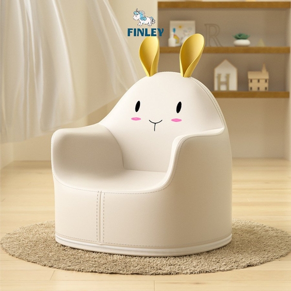 Ghế sofa cho bé tập ngồi FINLEY thỏ con Rabbit tai vàng chất da êm mềm cao cấp, ngồi được tới 10 tuổi - FL-0048 (Size lớn L)