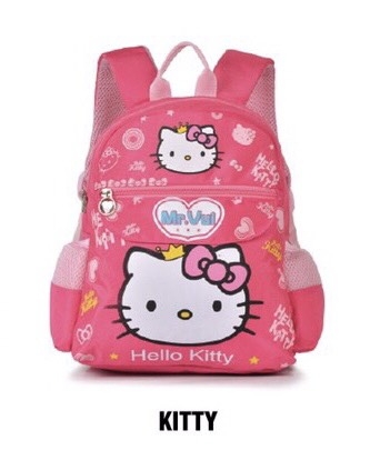 Ba lô mầm non cho bé mèo Kitty hồng mã 893 (size 26 x 30 x 15 cm)