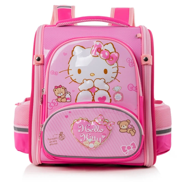 Ba lô chống gù trẻ em mèo Hello Kitty hồng mã 819