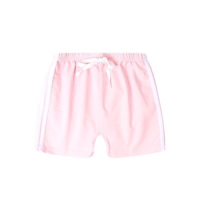 Quần short bé gái chất thun cotton màu hồng nhạt sọc thể thao