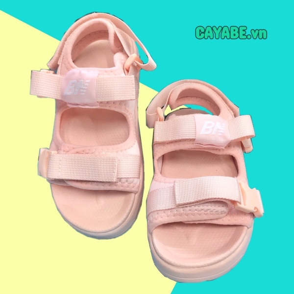 Sandal bé gái màu hồng nhạt thể thao quai dán BN