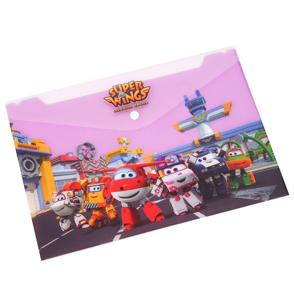 Túi đựng tài liệu Super Wings màu hồng