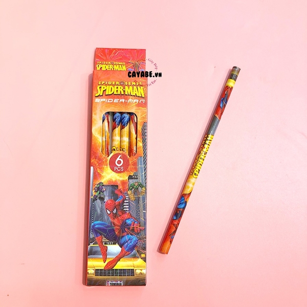Bút chì cho bé Spiderman hộp 6 cây