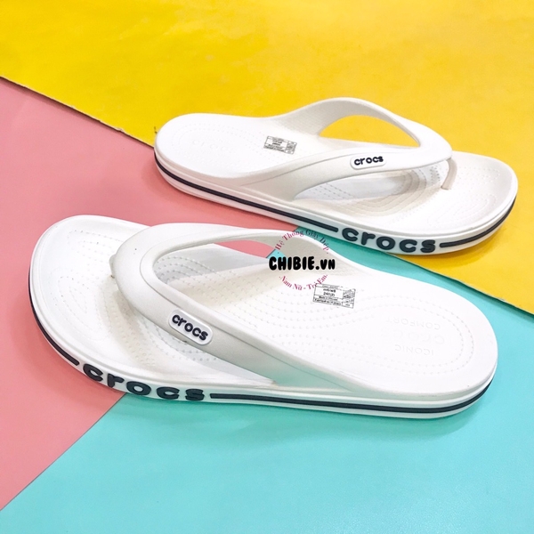 Dép cá sấu Crocs Baya quai kẹp màu trắng