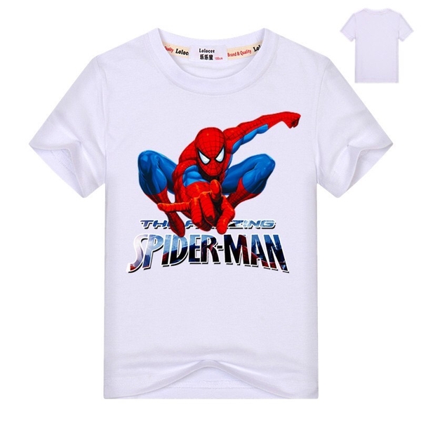 Áo thun bé trai người nhện Spiderman màu trắng