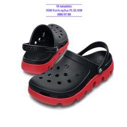 Dép cá sấu Crocs trẻ em Duet Sport màu Đen đế đỏ