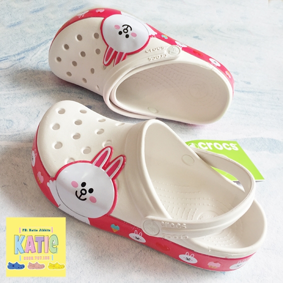 Dép cá sấu Crocs Band thỏ Line Friends màu trắng