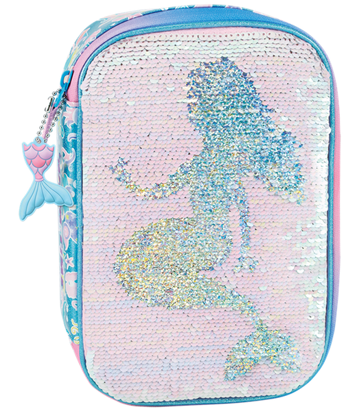 Hộp bút đựng đồ dùng học tập Mega tiên cá lấp lánh Glitzy Mermaid - chính hãng Tiger Family