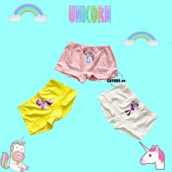 Quần lót đùi bé gái set 3 cái hình ngựa Pony