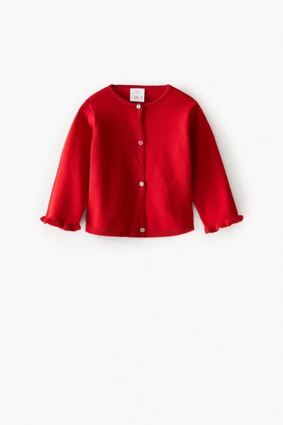 Áo len bé gái màu đỏ xuất khẩu châu Âu