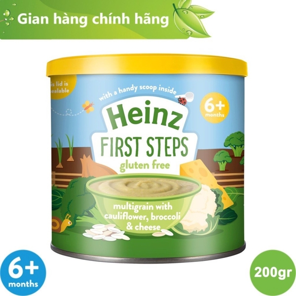 Bột Ăn Dặm Ngũ Cốc, Súp Lơ, Bông Cải Và Phô Mai Heinz cho bé 200g