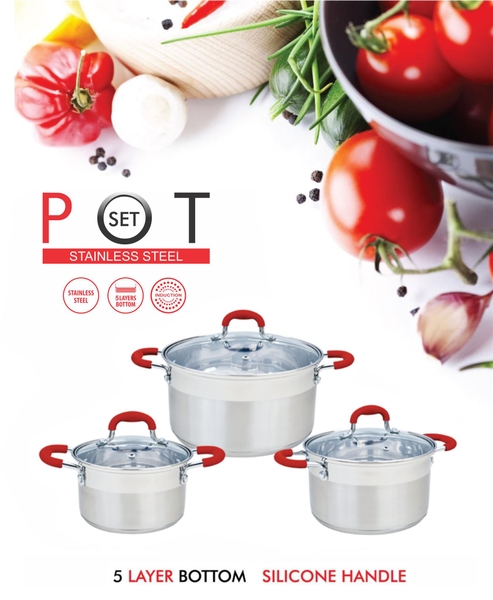 Bộ 3 Nồi Inox Smartcook SM3335 (Size 16,20,24cm)