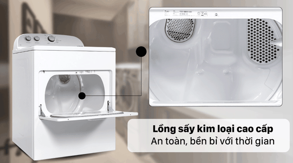Máy sấy thông hơi Whirlpool 15 Kg 3LWED4815FW