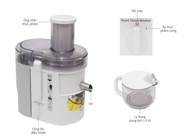 Máy Ép Trái Cây Panasonic PAVH-MJ-SJ01WRA 1.5 Lít - Hàng chính hãng