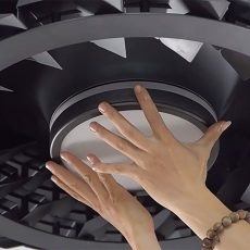 Quạt Trần Không Cánh Benny Firenze BF-C73BLSB, Black/Cafe, LED, Remote, 65W, 6 Tốc Độ Gió