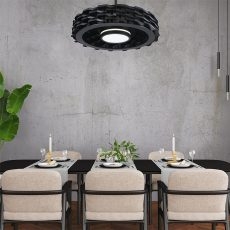 Quạt Trần Không Cánh Benny Firenze BF-C73BLSB, Black/Cafe, LED, Remote, 65W, 6 Tốc Độ Gió