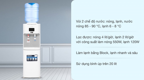 Cây nước nóng lạnh Toshiba RWF-W1664TV(W1) 670W