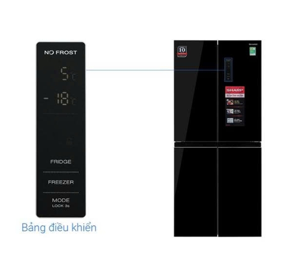 Tủ lạnh Sharp Inverter 362 lít Multi Door SJ-FX420VG-BK