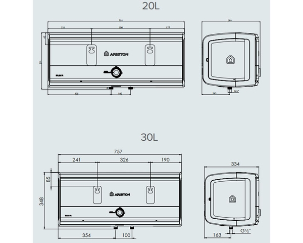 Máy nước nóng gián tiếp Ariston 20 lít SL3 20R AG VN. có ion bạc diệt khuẩn làm sạch nước. Công lắp 200.000