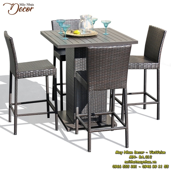 Bộ bàn ăn Mây Nhựa MN-BA.013